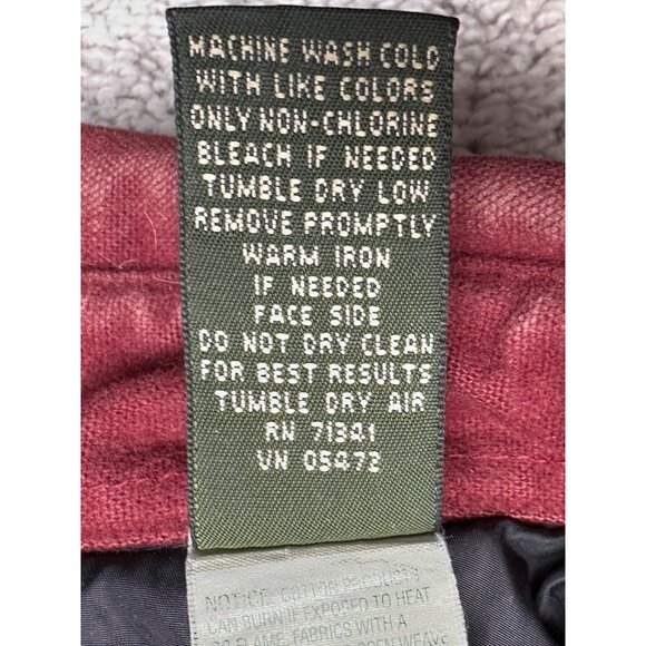 L.L.Bean Mens Vtg Size Large Maroon Lined Shirt Snap Jacket Medium - Picture 11 of 16